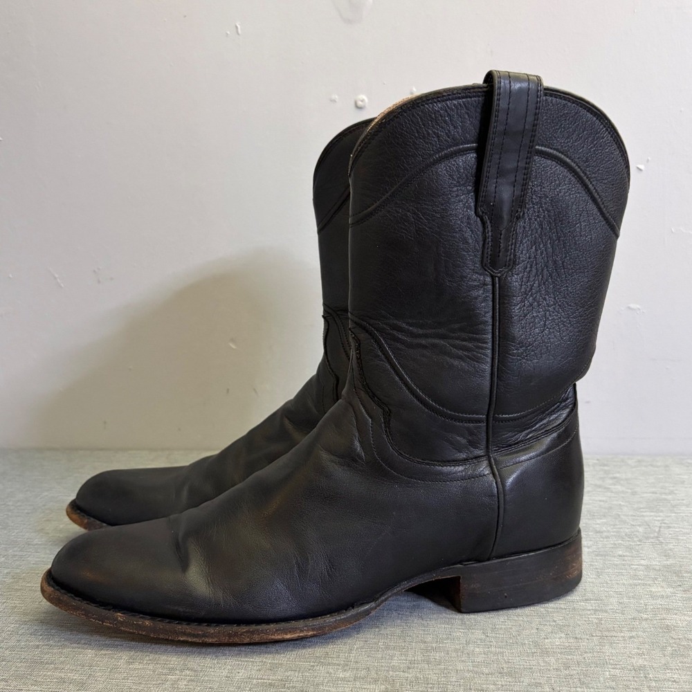 Tecovas Cowboy Boots Mens 12 D Black The Earl Roper Western Leather ES67